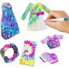 Tara Toys Barbie Tie-Dye Fashion Designer Kit – DIY Design Set for Girls with Dresses, Markers, Stickers & Tools – Create Real Barbie Outfits, Craft Activity for Kids Ages 6+