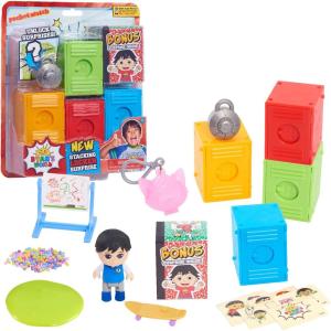 Just Play Ryan’s World Stacking Surprise Lockers, 5 Pre-filled Lockers, Includes Figure, Slime, Keychain, Styles May Vary, Kids Toys for Ages 3 Up
