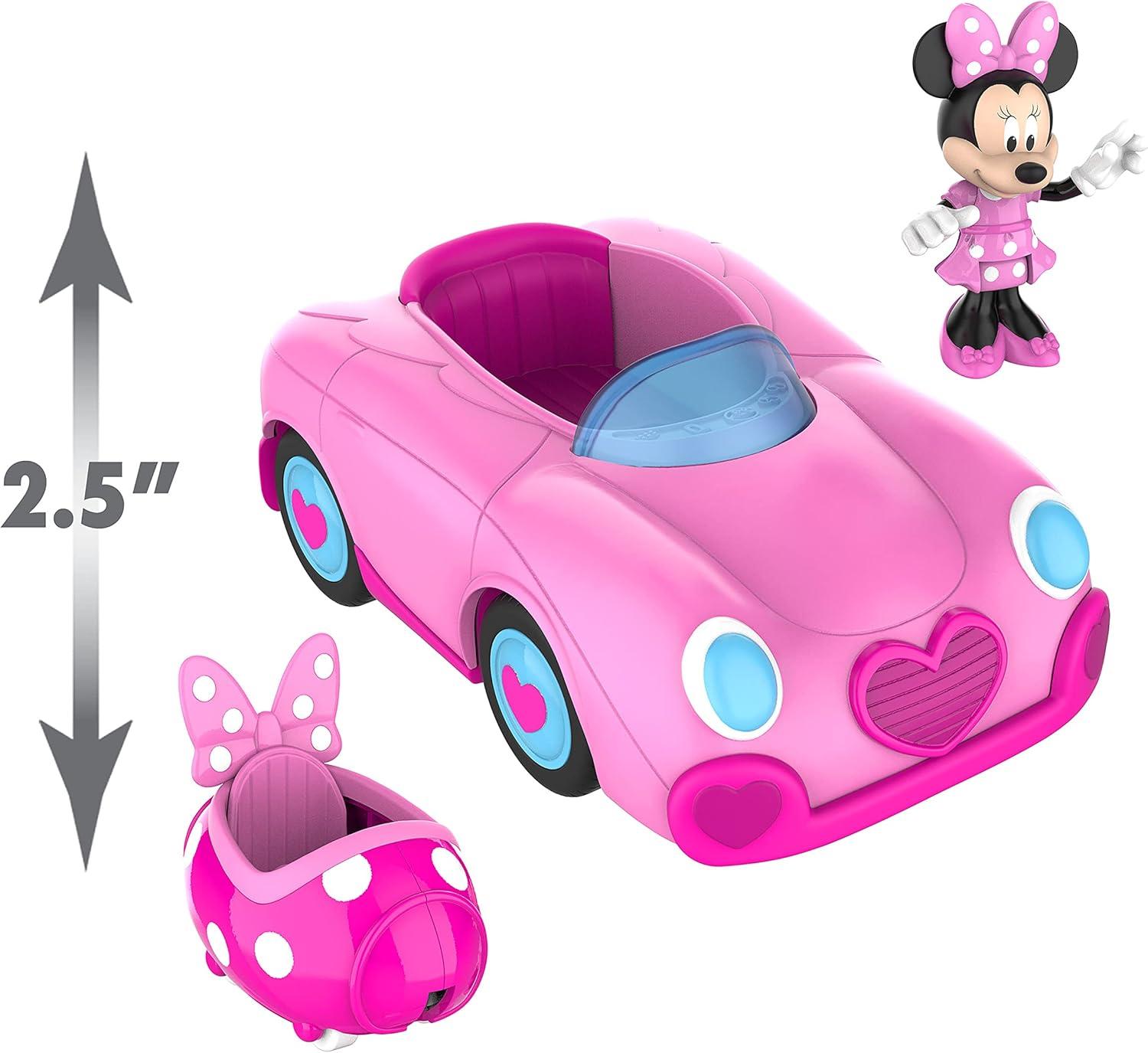 image:imageDisney Junior Mickey Mouse Funhouse Transforming Vehicle Minnie Mouse Pink Toy Car Preschool Kids Toys for Ages 3 Up by Just Play