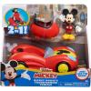Disney Junior Mickey Mouse Funhouse Transforming Vehicle, Mickey Mouse, Red Toy Car, Preschool, Kids Toys for Ages 3 Up by Just Play