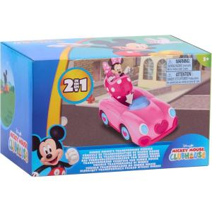 Disney Junior Mickey Mouse Funhouse Transforming Vehicle, Minnie Mouse, Pink Toy Car, Preschool, Kids Toys for Ages 3 Up by Just Play