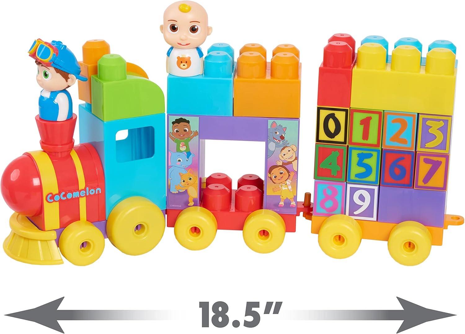 image:imageCoComelon Stacking Train 40 Piece Large Building Block Set 2 Figures Colors Numbers Officially Licensed Kids Toys for Ages 18 Month by Just Play