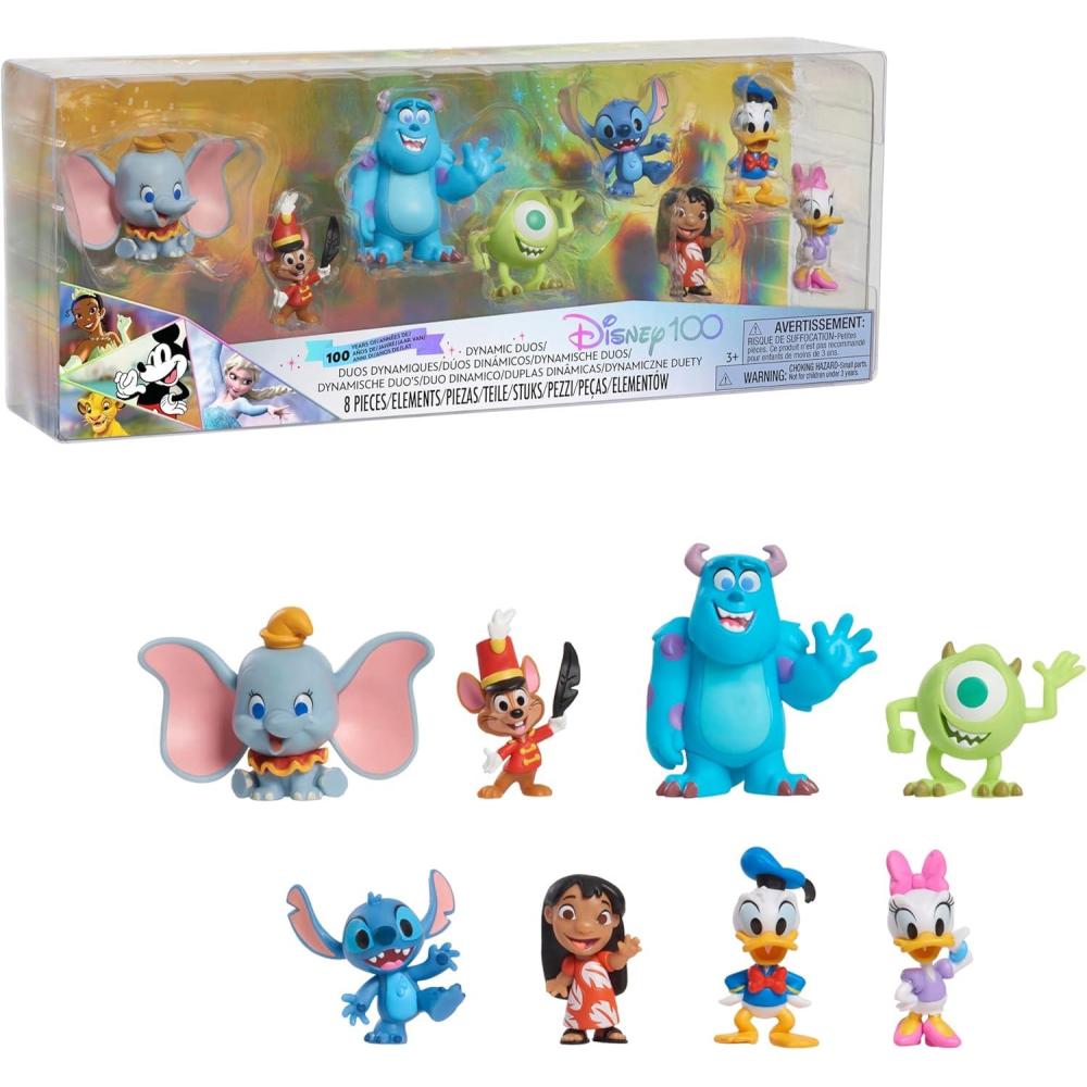 image:imageDisney100 Years of Dynamic Duos Celebration Collection Limited Edition 8Piece Figure Pack Kids Toys for Ages 3 Up by Just Play