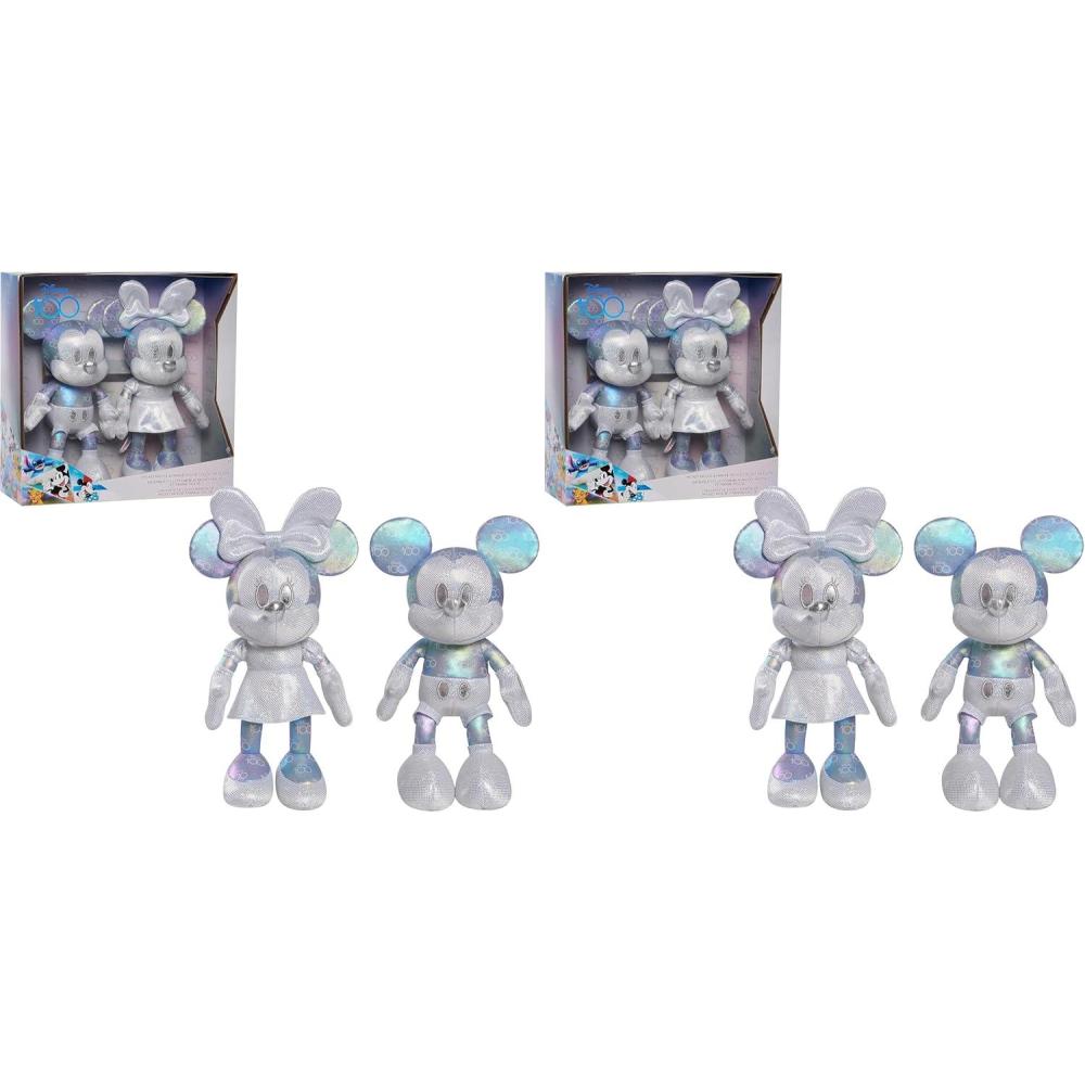 image:imageDisney100 Years of Wonder Mickey Mouse amp Minnie Mouse Collector Set Plush Stuffed Animals Kids Toys for Ages 2 Up by Just PlayMedium Pack of 2
