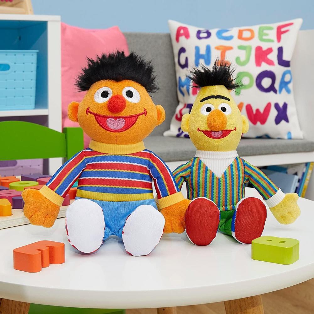 image:imageSesame Street Friends Bert and Ernie 8inch 2Piece Sustainable Plush Stuffed Animals Set