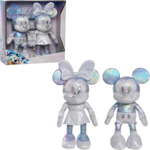 Disney100 Years of Wonder Mickey Mouse & Minnie Mouse Collector Set Plush Stuffed Animals, Kids Toys for Ages 2 Up by Just Play(Medium)