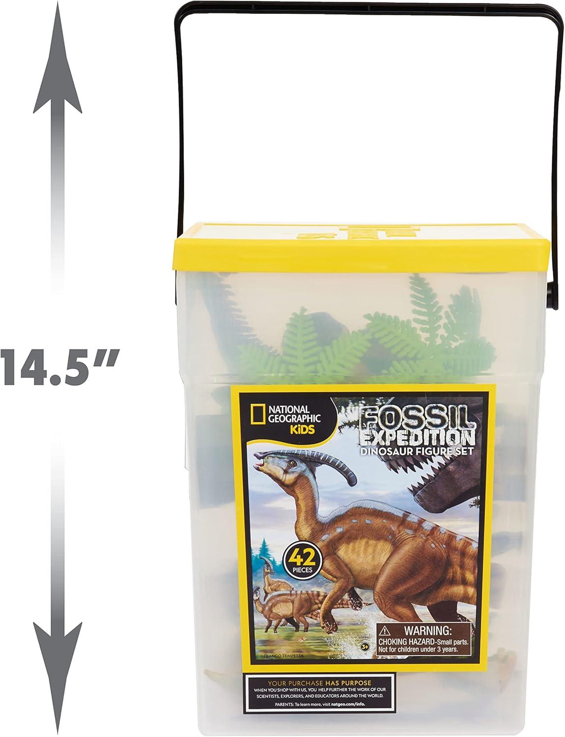 image:imageNational Geographic Kids Tub of Realistic Dinosaur Toy Figures Packaging from Recycled Material Storage Container Kids Toys for Ages 3 Up Amazon ExclusiveFossil Expedition