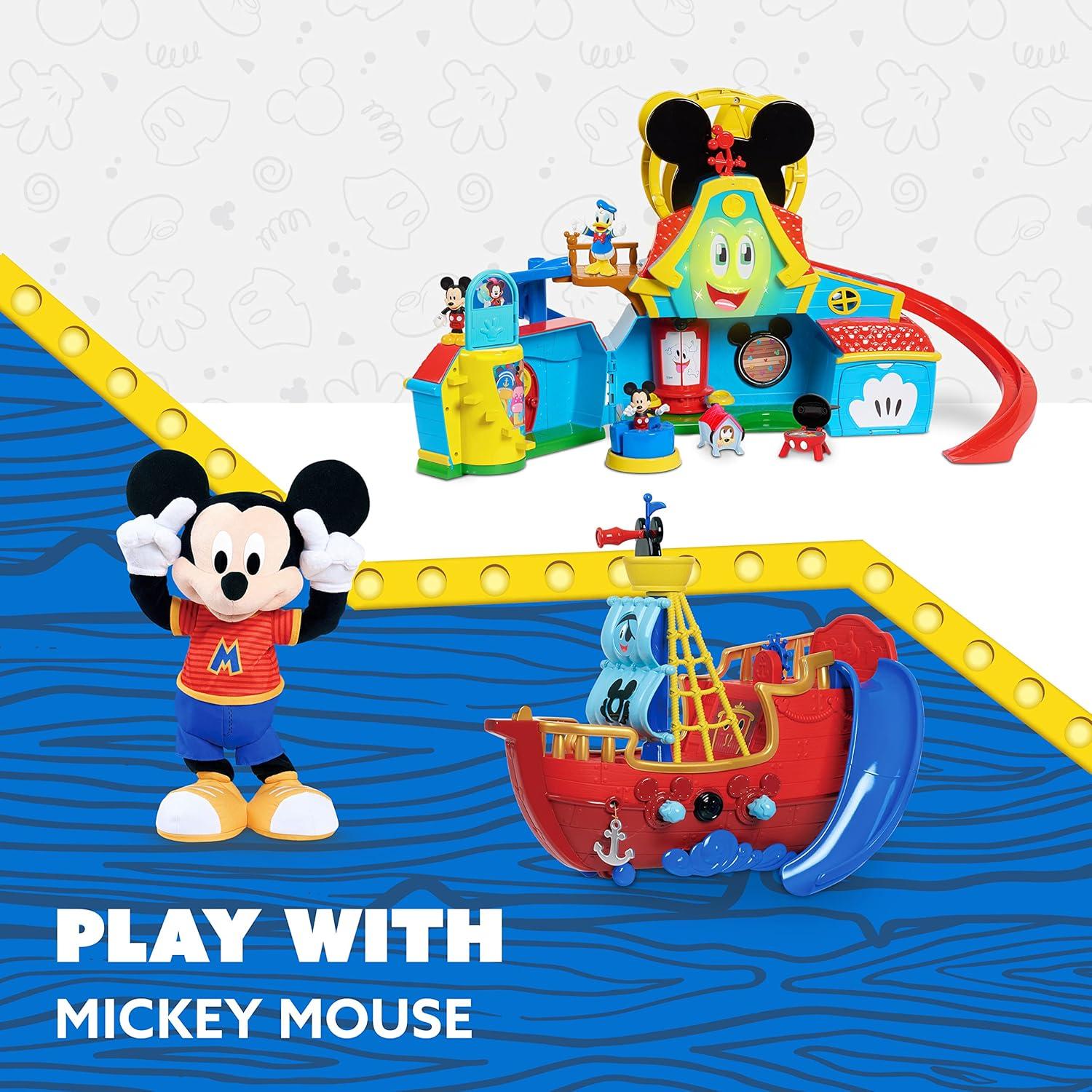 image:imageDisney Junior Mickey Mouse Funhouse Treasure Adventure Pirate Ship with Bonus Figures 18Piece Toy Figures and Playset Kids Toys for Ages 3 Up Amazon Exclusive by Just Play