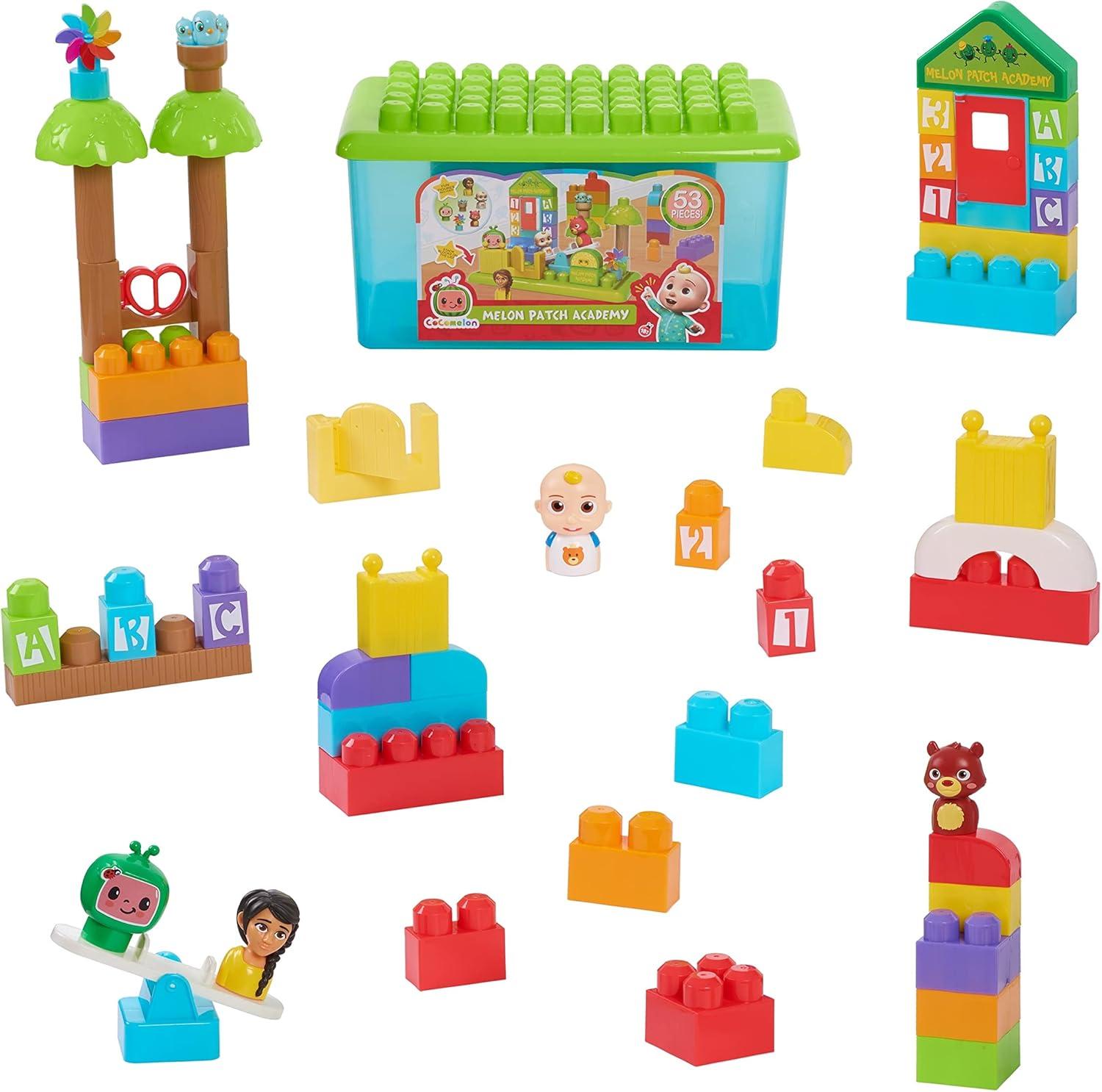 image:imageJust Play CoComelon Patch Academy 53 Large Building Blocks Includes 6 Character Figures Multicolor 96119