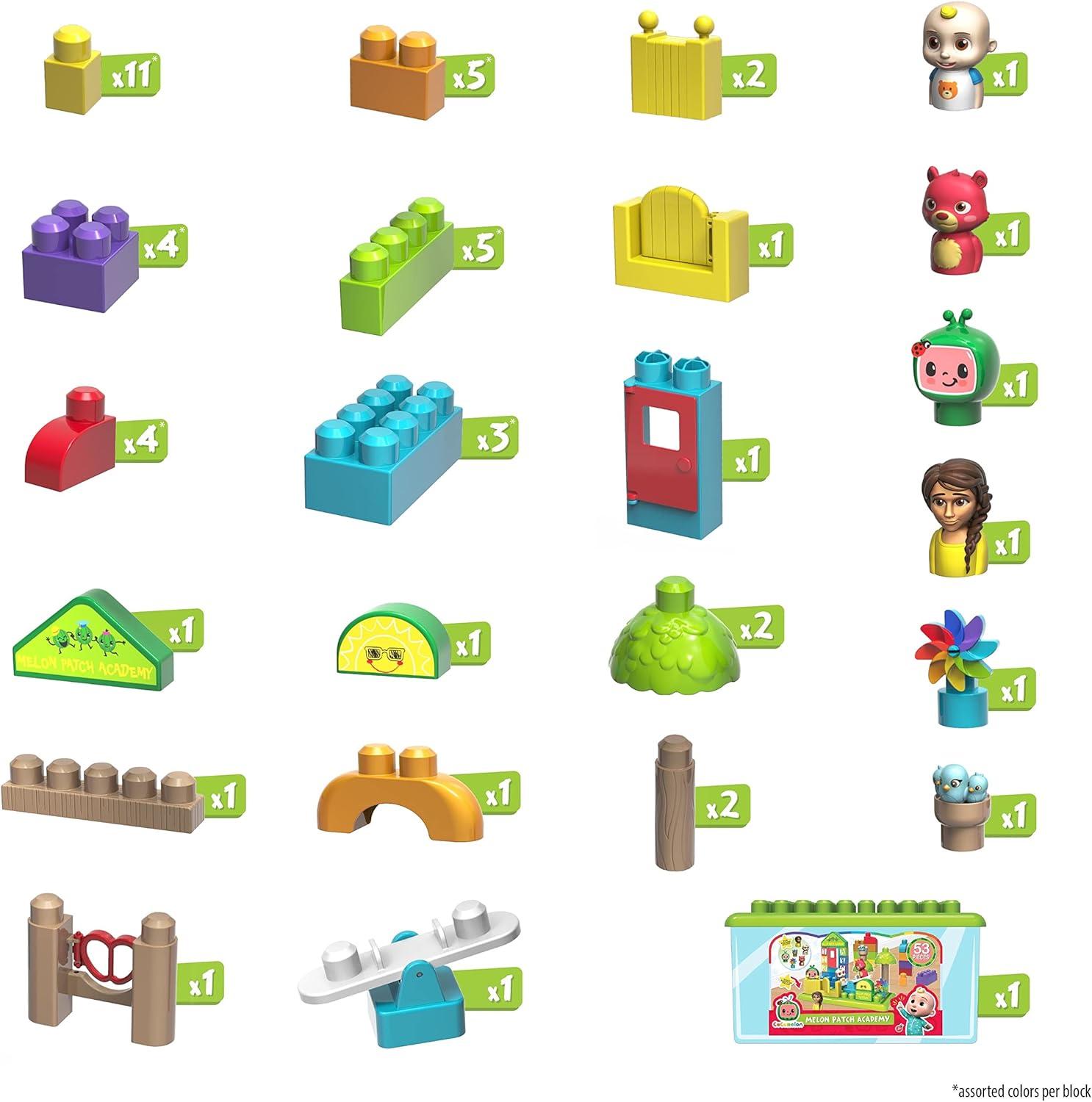 image:imageJust Play CoComelon Patch Academy 53 Large Building Blocks Includes 6 Character Figures Multicolor 96119