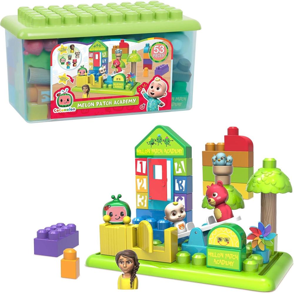 image:imageJust Play CoComelon Patch Academy 53 Large Building Blocks Includes 6 Character Figures Multicolor 96119