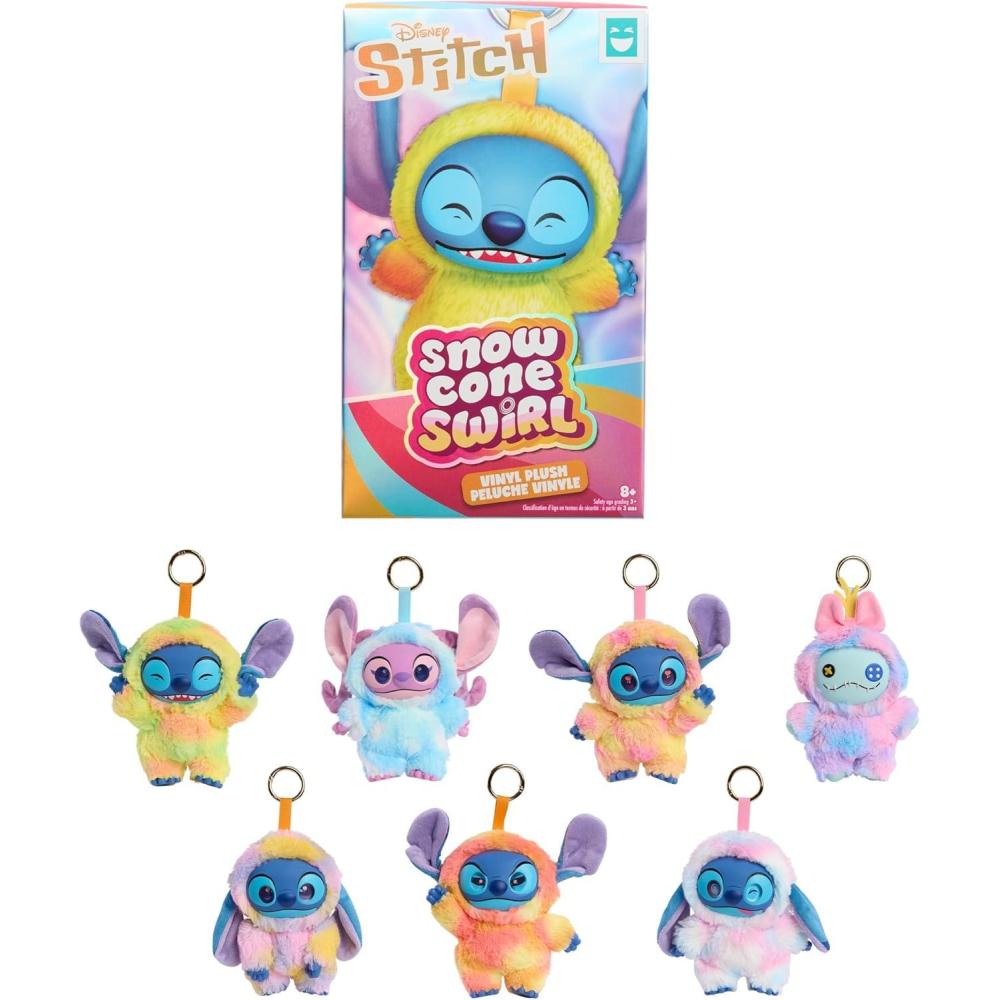 image:imageDisney Stitch Snow Cone Swirl VinylFace Plush Blind Box Collectible Toy VinylFaced Plush ClipOn Surprise 5Inch Stuffed Toy ShortRun Drop Ages 8 and up