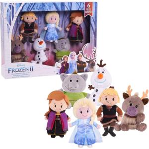 Disney Frozen 2 Stylized Plush Collector Set, Includes Anna, Elsa, Kristoff, Olaf, Sven, and Troll, Kids Toys for Ages 3 Up by Just Play