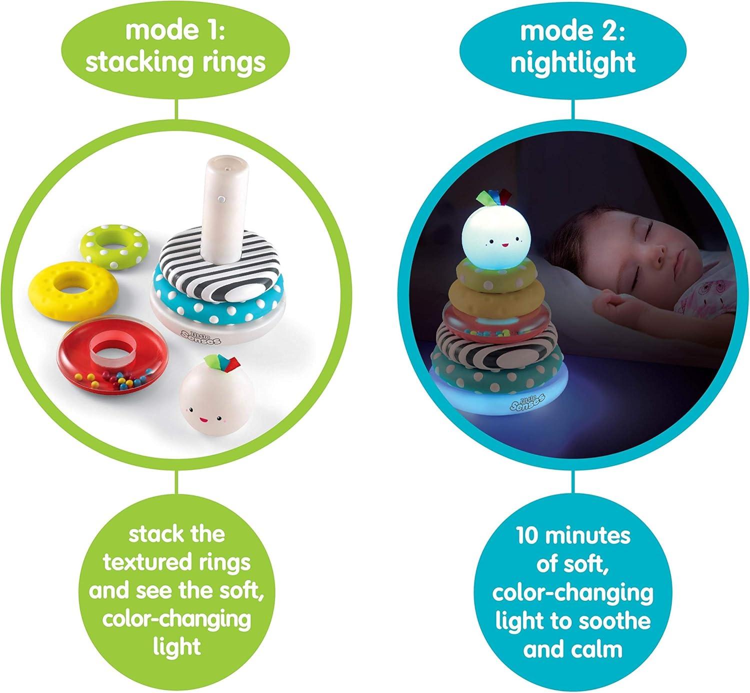 image:imageEarly Learning Centre Little Senses Glowing Stacking Rings Stimulates Senses Fine Motor Skills Hand Eye Coordination Kids Toys for Ages 06 Month Amazon Exclusive