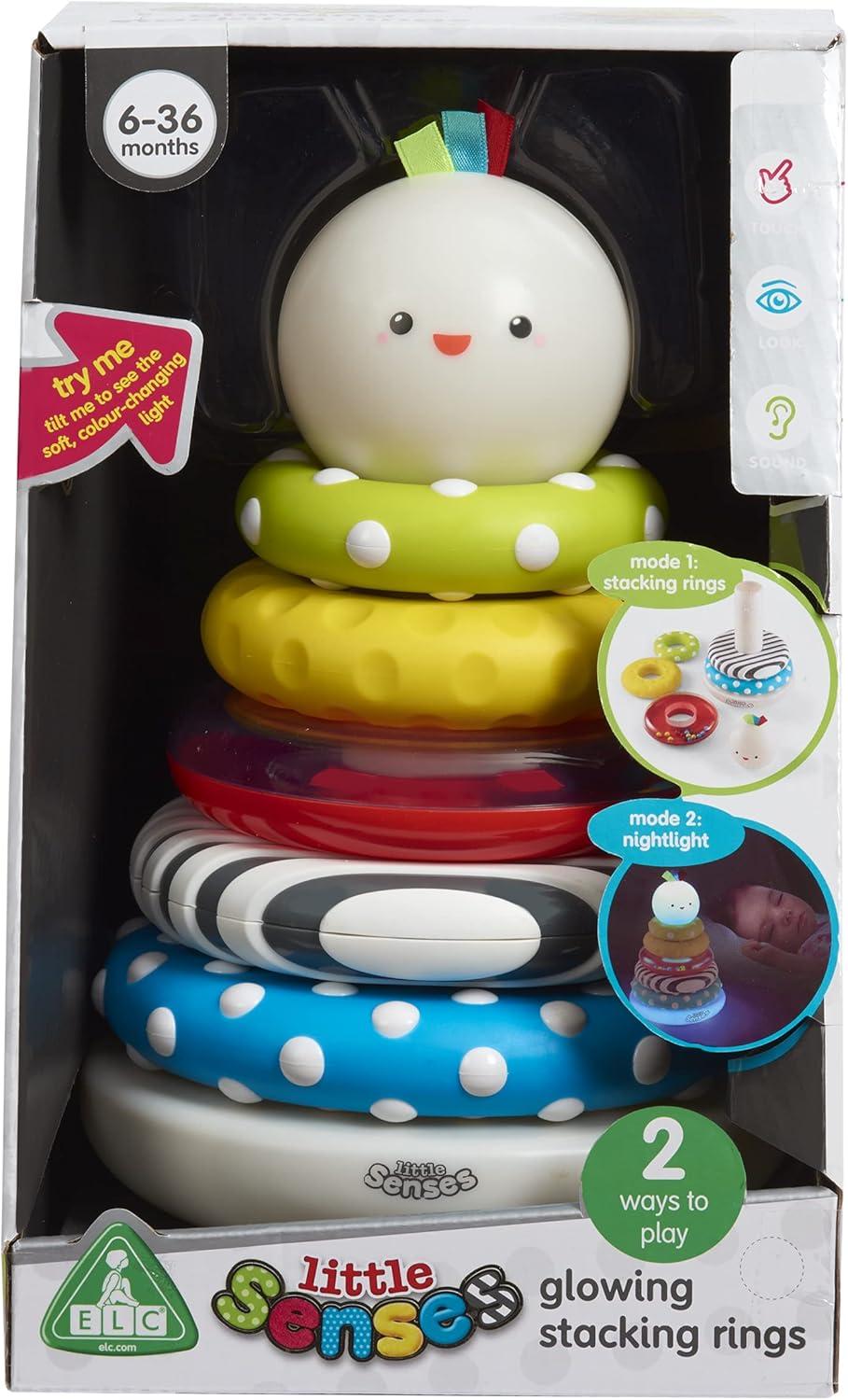 image:imageEarly Learning Centre Little Senses Glowing Stacking Rings Stimulates Senses Fine Motor Skills Hand Eye Coordination Kids Toys for Ages 06 Month Amazon Exclusive