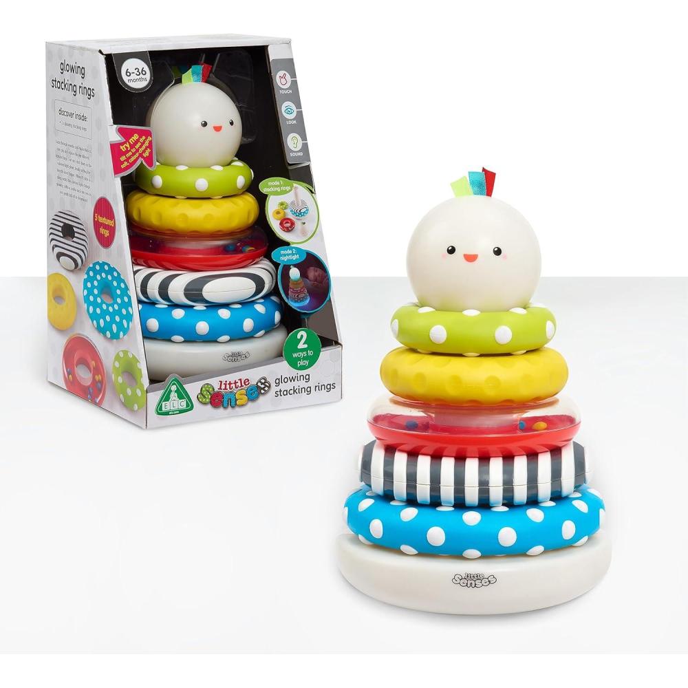 image:imageEarly Learning Centre Little Senses Glowing Stacking Rings Stimulates Senses Fine Motor Skills Hand Eye Coordination Kids Toys for Ages 06 Month Amazon Exclusive