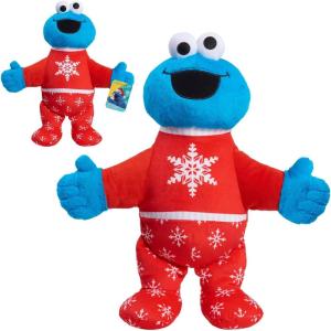 Sesame Street Holiday 15-inch Large Plush Elmo Stuffed Animal, Red, Super Soft Plush, Kids Toys for Ages 18 Month by Just Play(Cookie Monster)