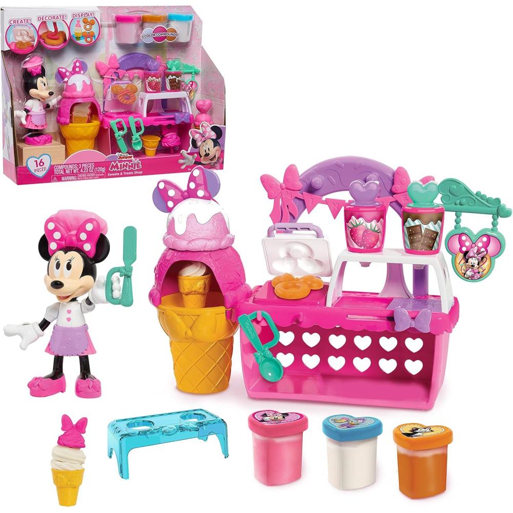 image:imageDisney Junior Minnie Mouse Sweets amp Treats Shop 16piece Pretend Play Food Set with 6inch Figure Officially Licensed Kids Toys for Ages 3 Up