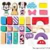 Just Play Disney Wooden Toys Mickey Mouse & Friends Block Set, 28-Piece Set Includes Mickey Mouse, Minnie Mouse, and Pluto, Kids Toys for Ages 18 Month