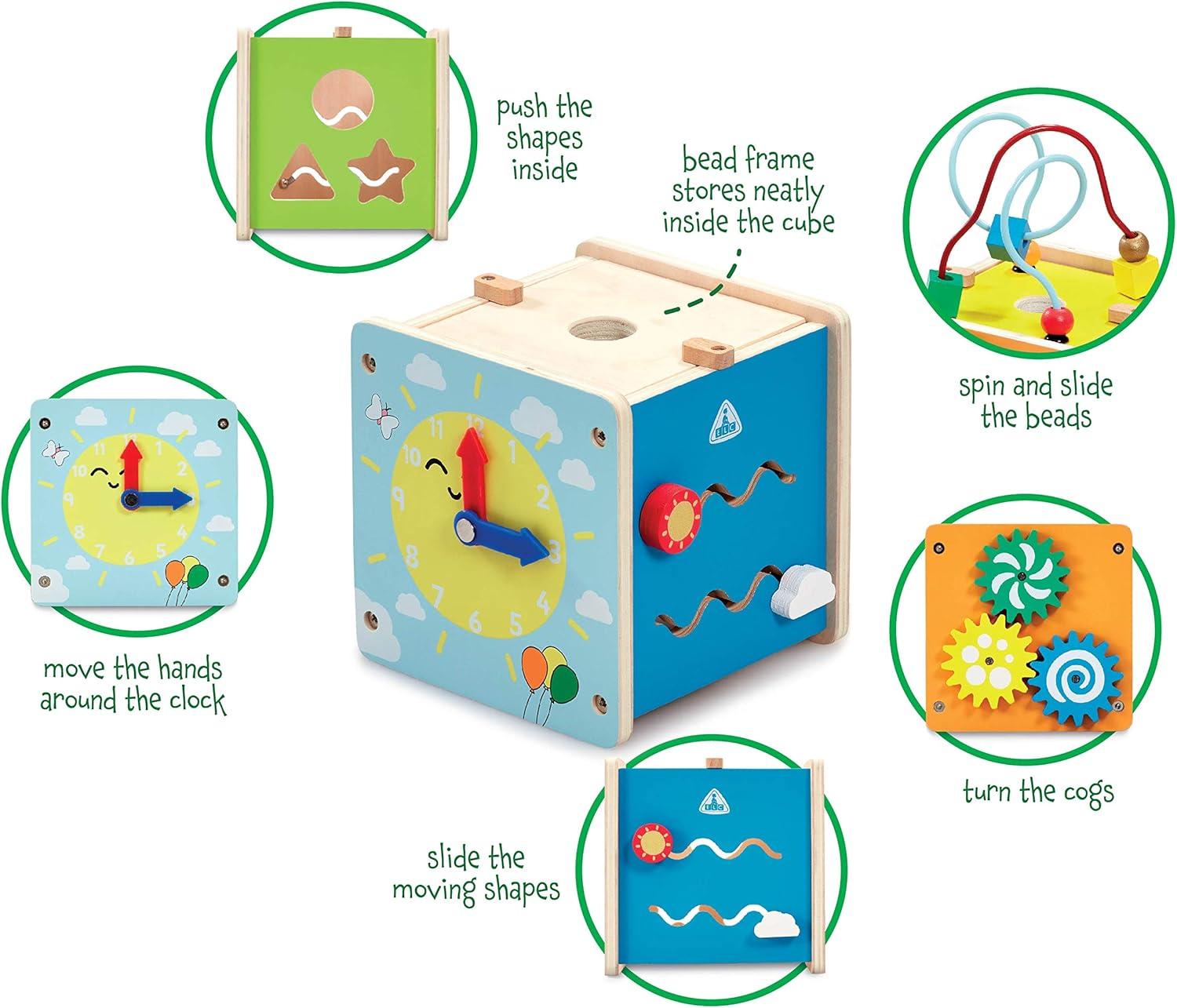 image:imageEarly Learning Centre Wooden Stacking Train Hand Eye Coordination Problem Solving Kids Toys for Ages 18 Month Amazon ExclusiveMini Wooden Activity Cube