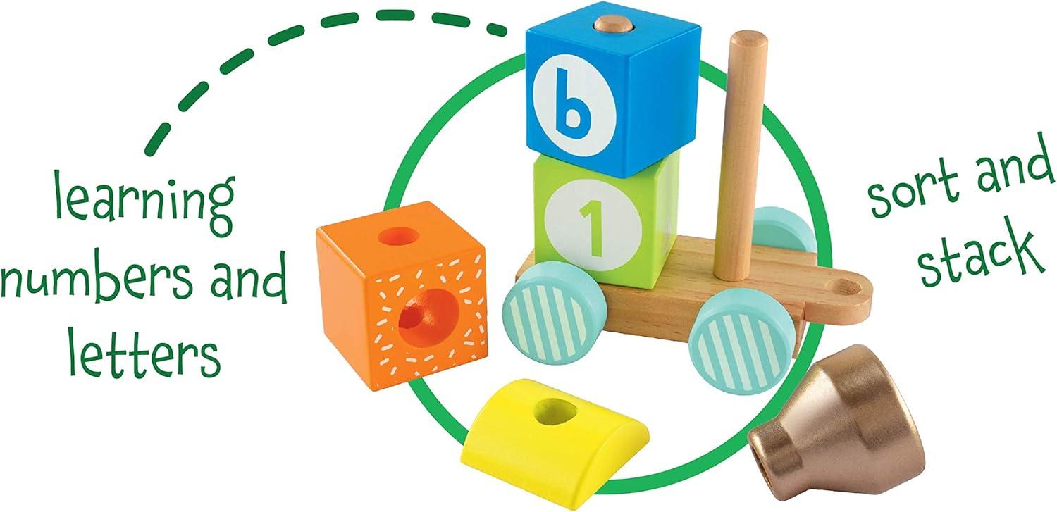 image:imageEarly Learning Centre Wooden Stacking Train Hand Eye Coordination Problem Solving Kids Toys for Ages 18 Month Amazon ExclusiveWooden Stacking Train