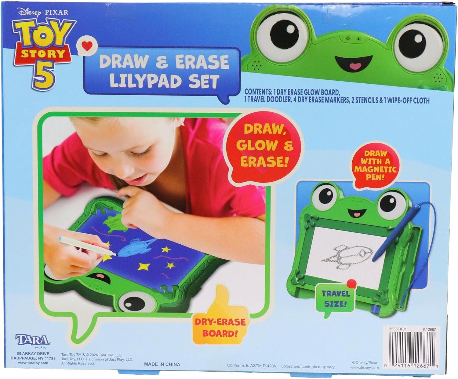 image:imageDisney Pixar Toy Story 5 Draw amp Erase Lilypad Set Frog DryErase Glow Board amp Travel Magnetic Pen Board Create Art Stencils amp Markers Kids 3