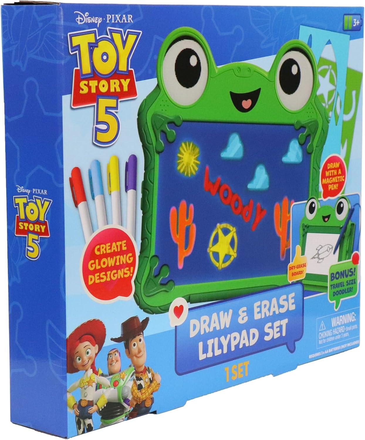 image:imageDisney Pixar Toy Story 5 Draw amp Erase Lilypad Set Frog DryErase Glow Board amp Travel Magnetic Pen Board Create Art Stencils amp Markers Kids 3