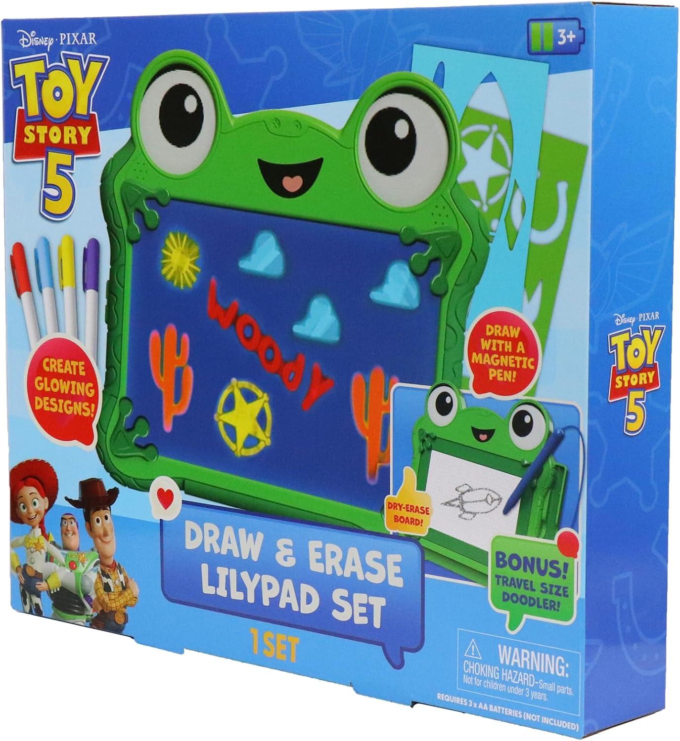 image:imageDisney Pixar Toy Story 5 Draw amp Erase Lilypad Set Frog DryErase Glow Board amp Travel Magnetic Pen Board Create Art Stencils amp Markers Kids 3