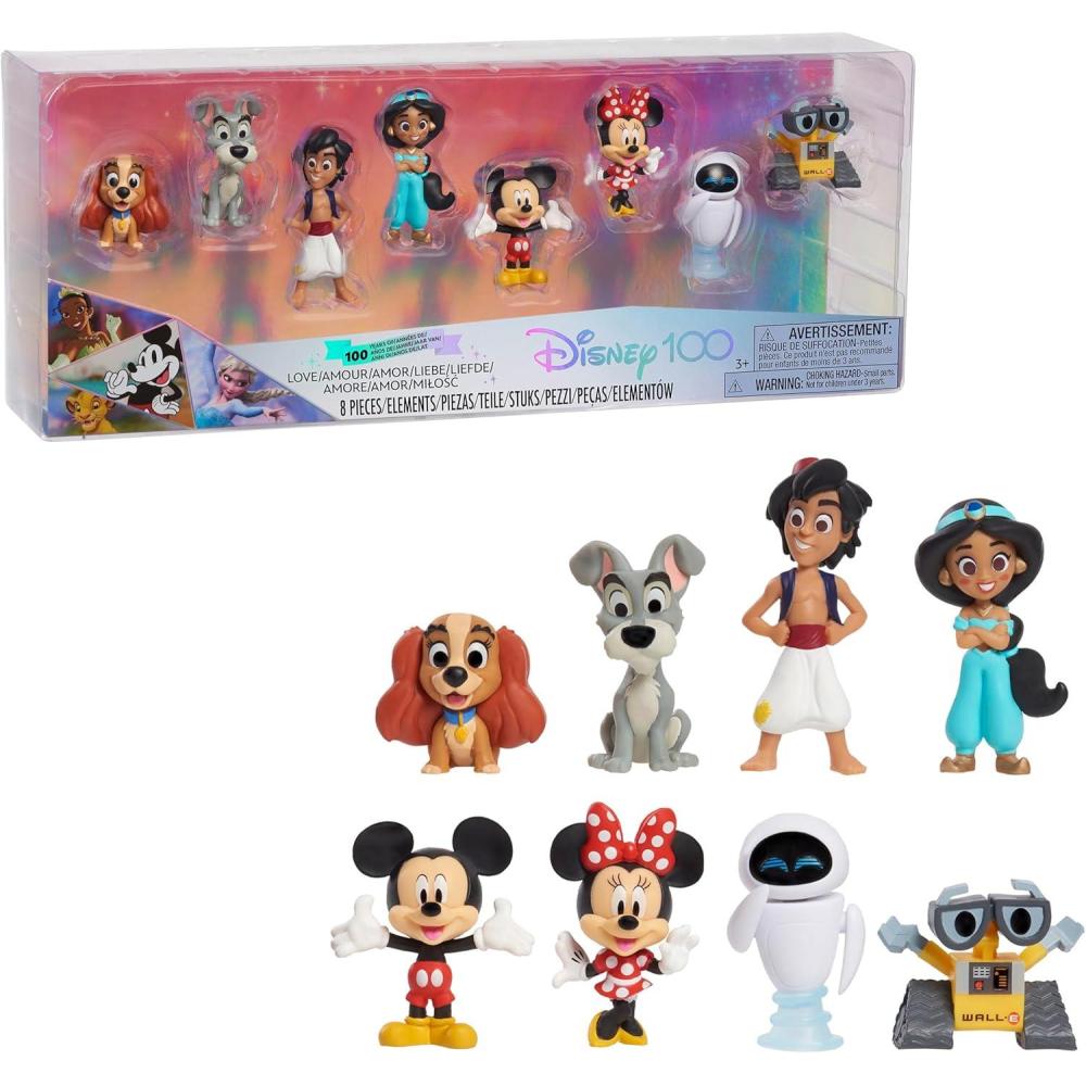 image:imageDisney100 Years of Love Celebration Collection Limited Edition 8Piece Figure Pack Kids Toys for Ages 3 Up by Just Play