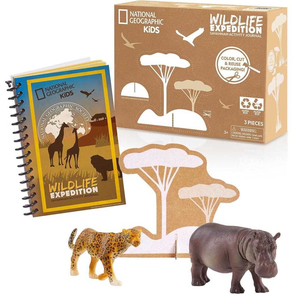 image:imageNational Geographic Kids Activity Journal Set Includes Realistic Animal Toy Figures Level 1 Reading Fact Book Packaging from Recycled Material Kids Toys for Ages 3 Up Amazon Exclusive