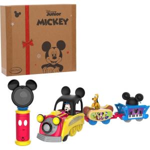Disney Junior Mickey Mouse Funhouse Light the Way Train, Musical Toy Train Set with Controller, Preschool